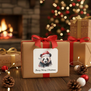 Adesivo Quadrado Urso Panda Holly Jolly, personalizado