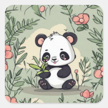 Urso panda Whimsy com flores