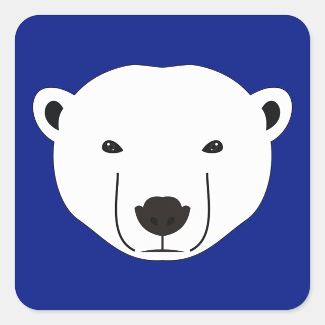 Adesivo Quadrado Urso Polar (Frente)