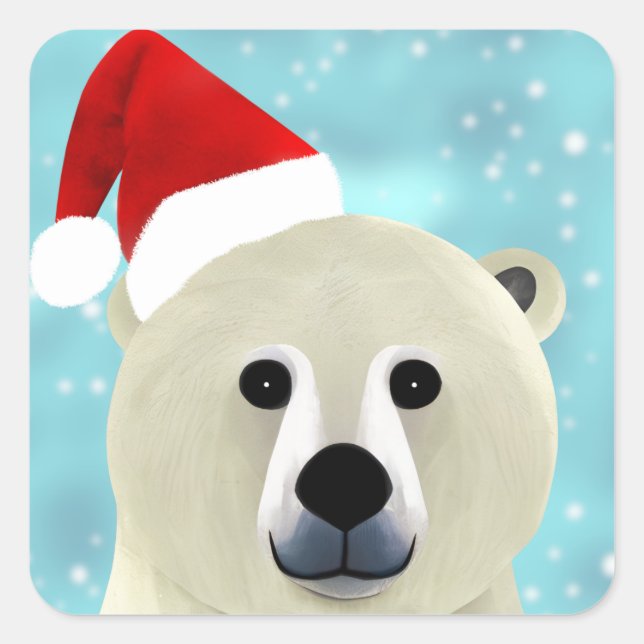 Adesivo Quadrado Urso Polar (Frente)