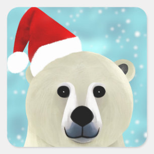 Adesivo Quadrado Urso Polar