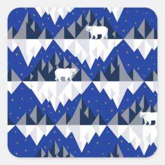 Adesivo Quadrado Urso Polar no Padrão Iceberg Sem Olhos.