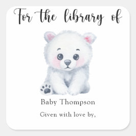 Adesivo Quadrado Urso polar - para a biblioteca de