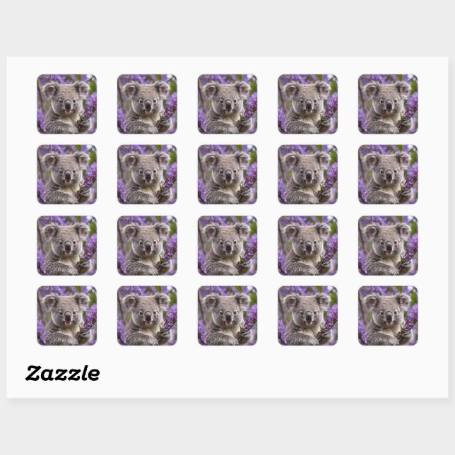 Adesivo Quadrado Urso Purple Jacaranda Koala