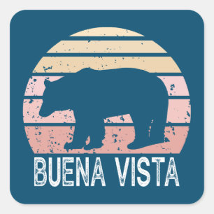 Adesivo Quadrado Urso Retro do Buena Vista Colorado