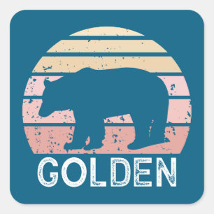 Adesivo Quadrado Urso Retro Golden Colorado