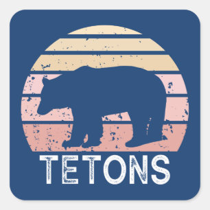 Adesivo Quadrado Urso Retroativo de Tetons