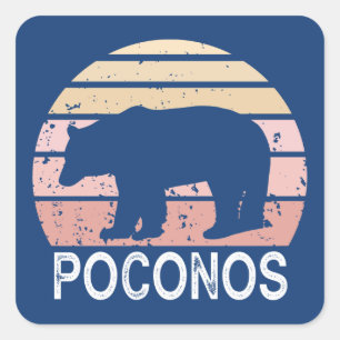 Adesivo Quadrado Urso Retroativo Poconos