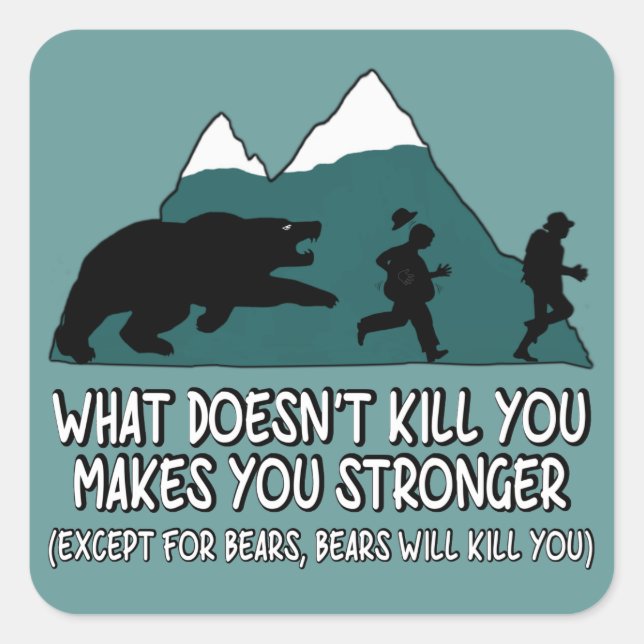 Adesivo Quadrado Ursos engraçados (Frente)