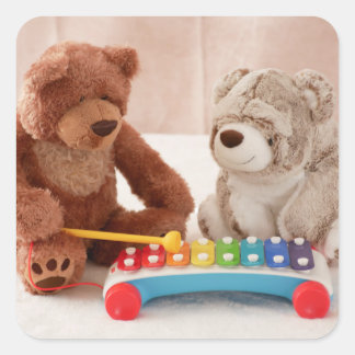 Adesivo Quadrado Ursos Musicais