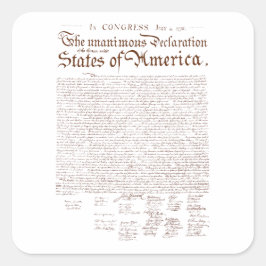 Adesivo Quadrado US Declaration of Independence