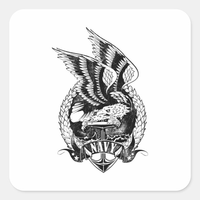 Adesivo Quadrado US Navy eagle emblem pink (Frente)