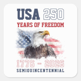 Adesivo Quadrado USA Red White and Blue America's 250th Anniversary