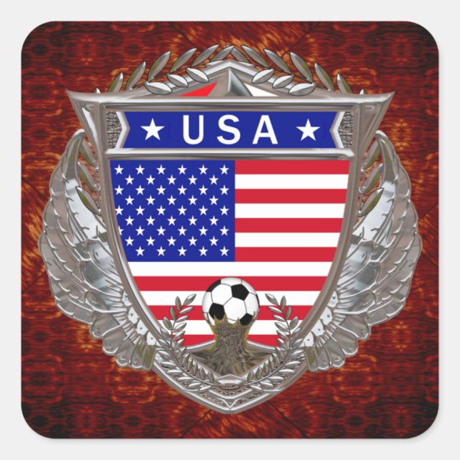 Adesivo Quadrado USA Soccer (Frente)