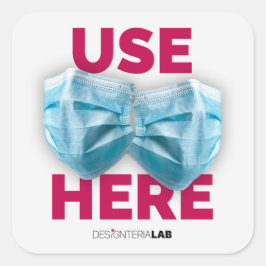 Adesivo Quadrado Usar Máscara Aqui