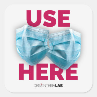 Adesivo Quadrado Usar Máscara Aqui