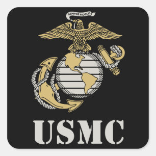 Adesivo Quadrado USMC [estêncil]