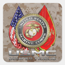 Adesivo Quadrado USMC Semper Fi [3D]