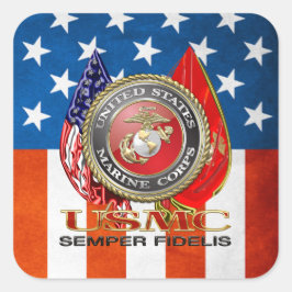 Adesivo Quadrado USMC Semper Fi [Edição Especial] [3D]