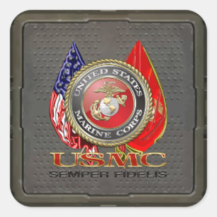 Adesivo Quadrado USMC Semper Fi [edição especial] [3D]