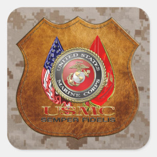 Adesivo Quadrado USMC Semper Fi [edição especial] [3D]