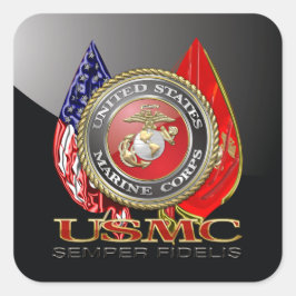 Adesivo Quadrado USMC Semper Fi [Edição Especial] [3D]