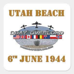 Adesivo Quadrado Utah Beach 6th June 1944