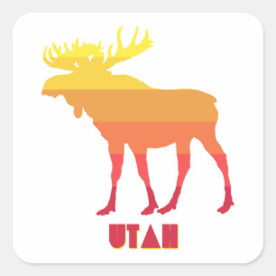 Adesivo Quadrado Utah Moose