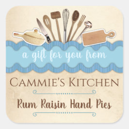 Adesivo Quadrado Utensílios de chique personalizados em casa