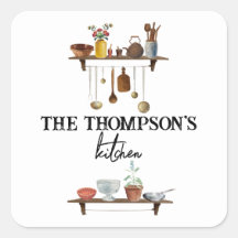 Utensílios Vintage Retro Watercolor Kitchen