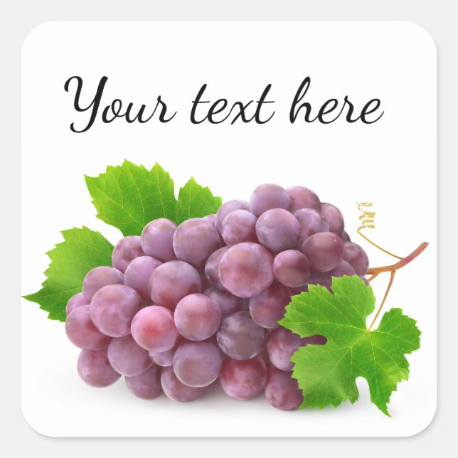 Adesivo Quadrado Uva vermelha (Frente)