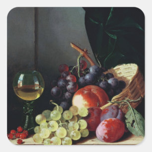 Adesivo Quadrado Uvas e ameixas