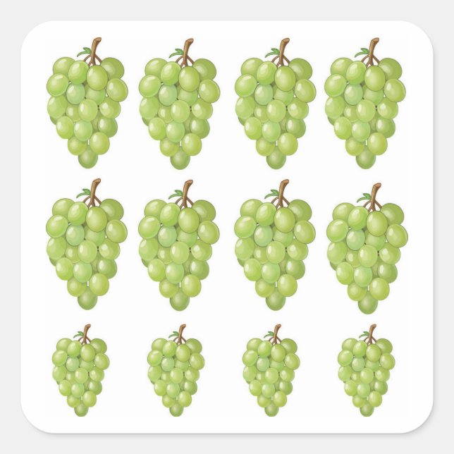 Adesivo Quadrado Uvas Verdes (Frente)