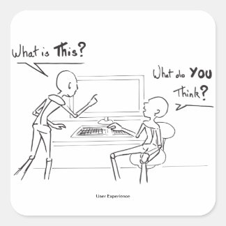 Adesivo Quadrado UX - What do you Think - gastar experiência