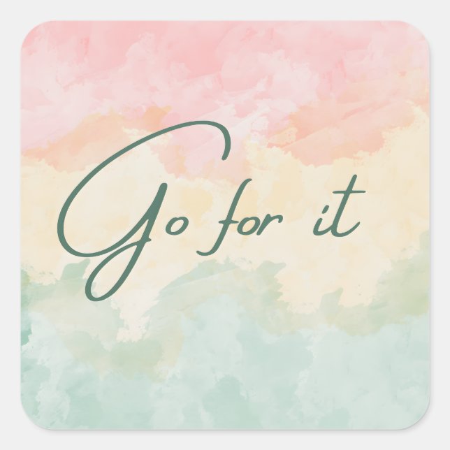 Adesivo Quadrado Vá em frente (Frente)