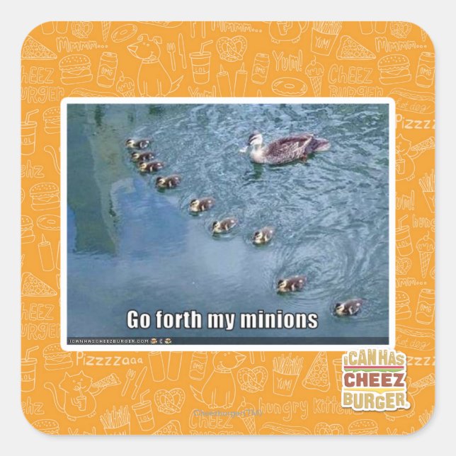 Adesivo Quadrado Vá em frente, meus milhões (Frente)