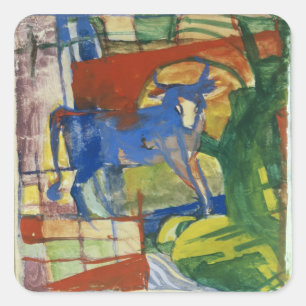 Adesivo Quadrado Vaca azul, 1914 (tempera no papel)