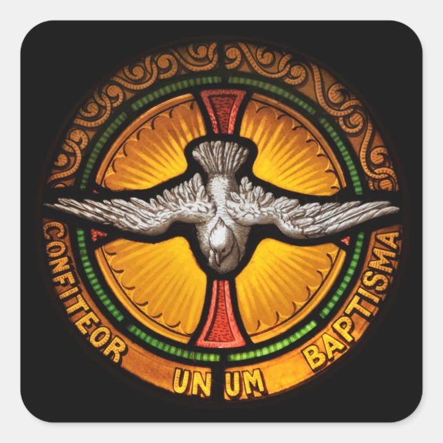 Adesivo Quadrado Vaca de vidro contida (Frente)