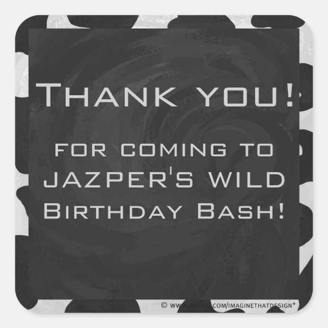 Adesivo Quadrado Vaca monográfica preta e branca (Frente)