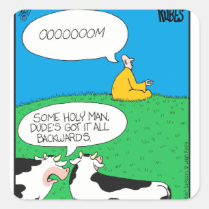 Adesivo Quadrado Vaca Santa 2017 Zazzle