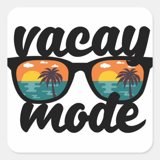 Adesivo Quadrado Vacay Mode Summer Design (Frente)