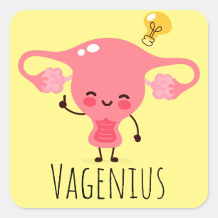 Adesivo Quadrado Vagenius / Uterus Puns / Piadas Uterus