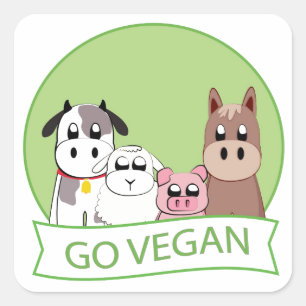 Adesivo Quadrado Vai o Vegan