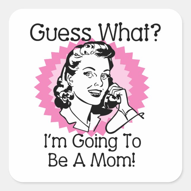 Adesivo Quadrado Vai ser uma mãe rosa (Frente)