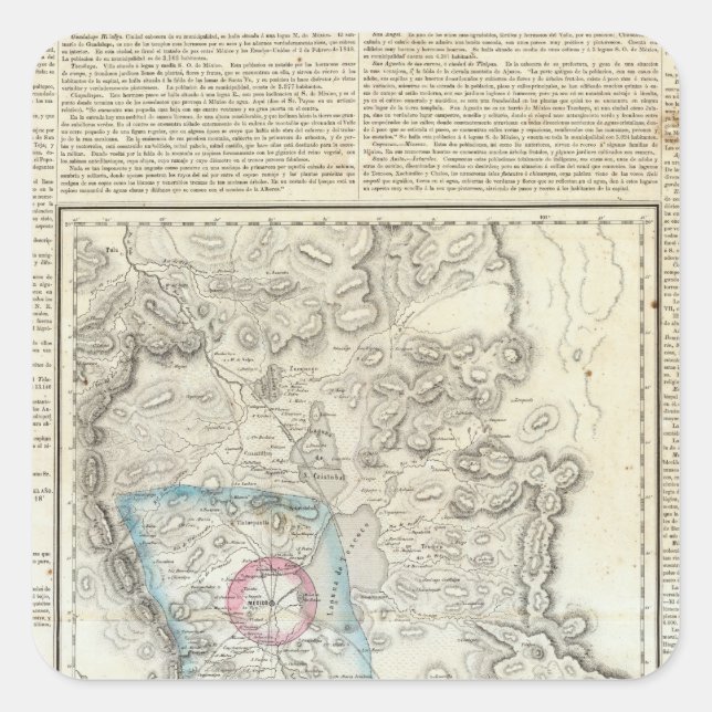 Adesivo Quadrado Vale do México, México (Frente)