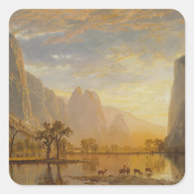 Adesivo Quadrado Vale do Yosemite (1864) - Albert Bierstadt (Frente)