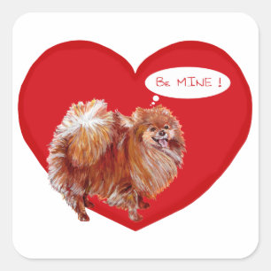 Adesivo Quadrado Valentine de Pomerânia