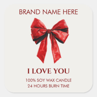 Adesivo Quadrado Valentine Kisses Custom Candle Sticker