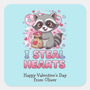 Adesivo Quadrado Valentine Personalizado de Sala de Aula com Guaxin
