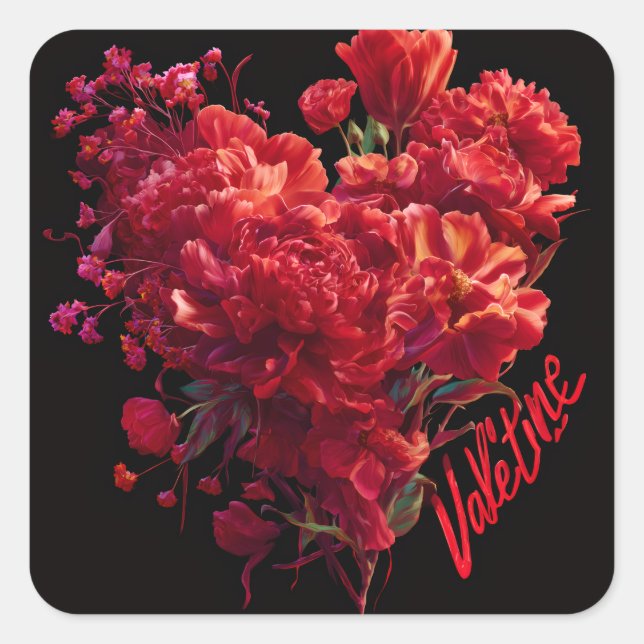 Adesivo Quadrado Valentine’s Day Stickers | Cute, Romantic  (Frente)